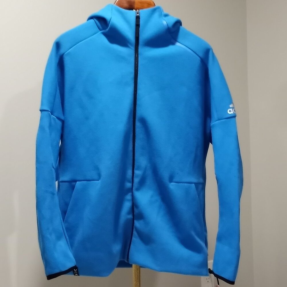 ADIDAS LIONEL MESSI BLUE ZNE HOODIE FULL ZIP TRACK SUIT TOP MENS XL